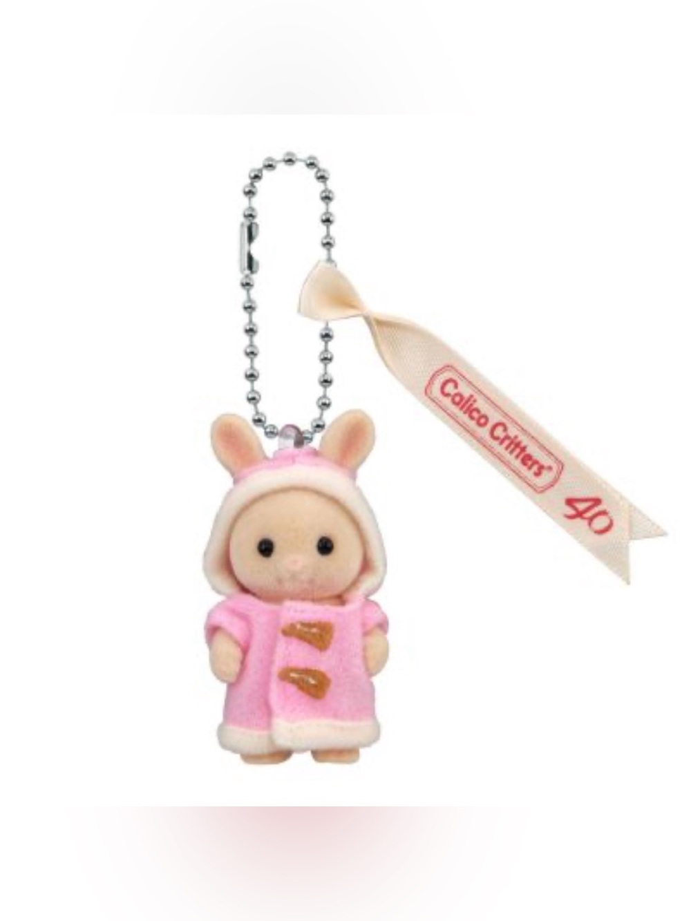 NWT Calico Critters Fluffy Parka Milk Rabbit Baby Key Chain - Picture 4 of 4
